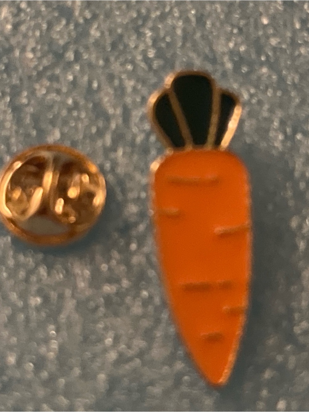 Enamel Carrot Pin - Orange and Black